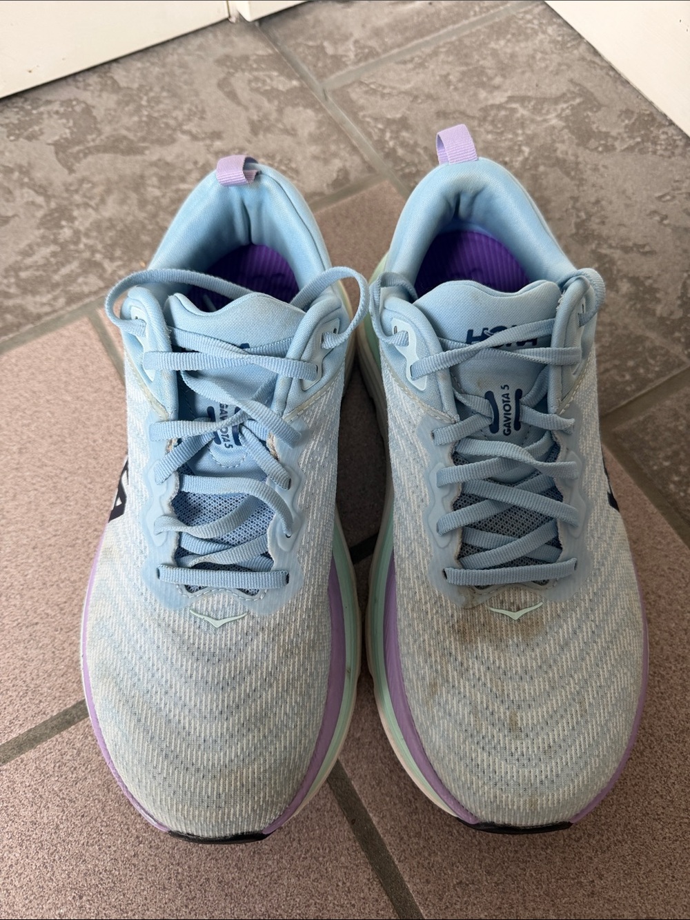 ☀️ Hoka Gaviota 5 Women's Pale Blue Running Shoes 9.5B used